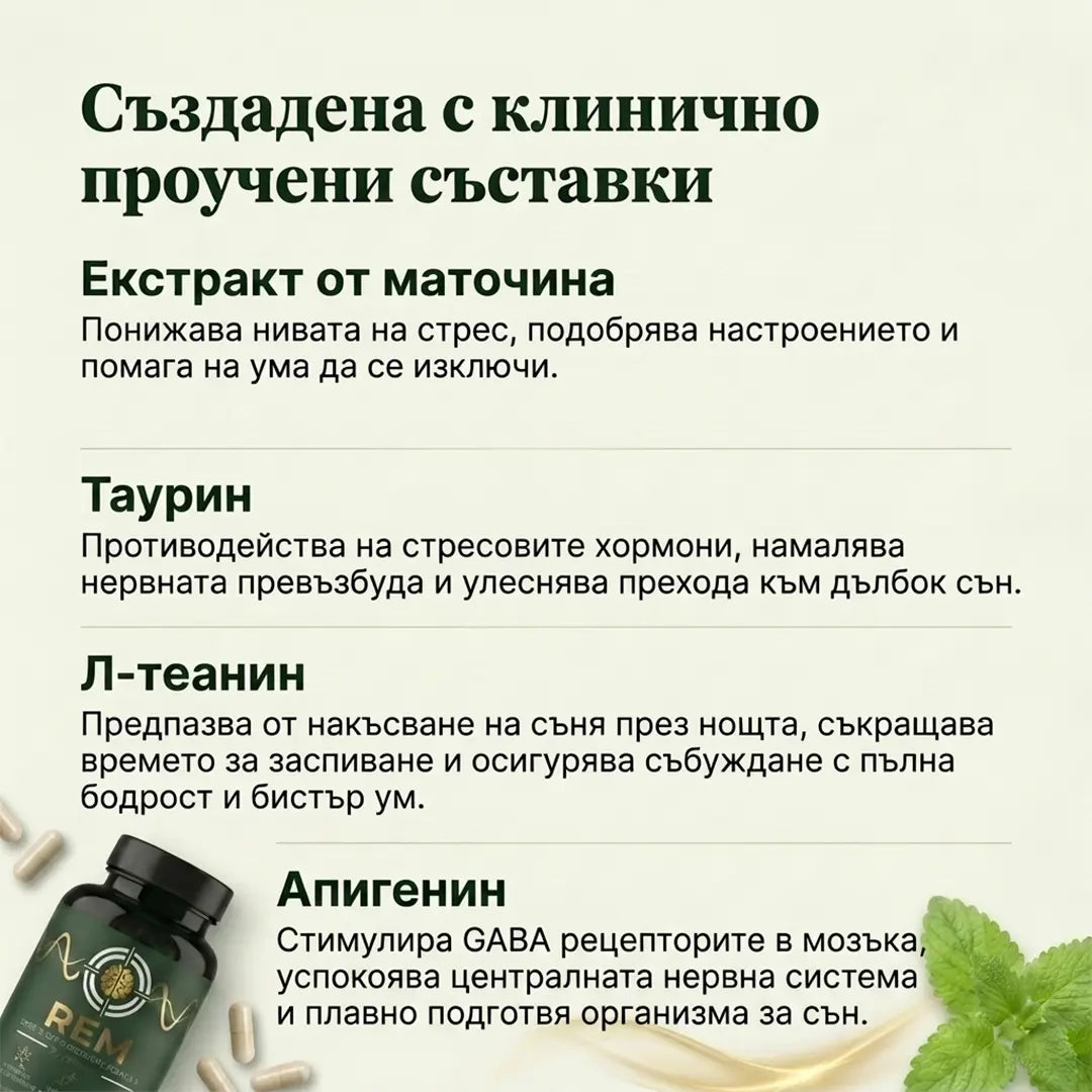 Спокоен, Възстановяващ Сън от Първата Нощ с „REM“